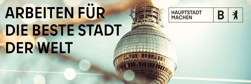 Header Arbeiten für die beste Stadt der Welt, Hauptstadt machen, B, Bärenlogo